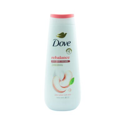 DOVE BODY WASH REBALANCING WHITE PEACH & RICE MILK 591 ML