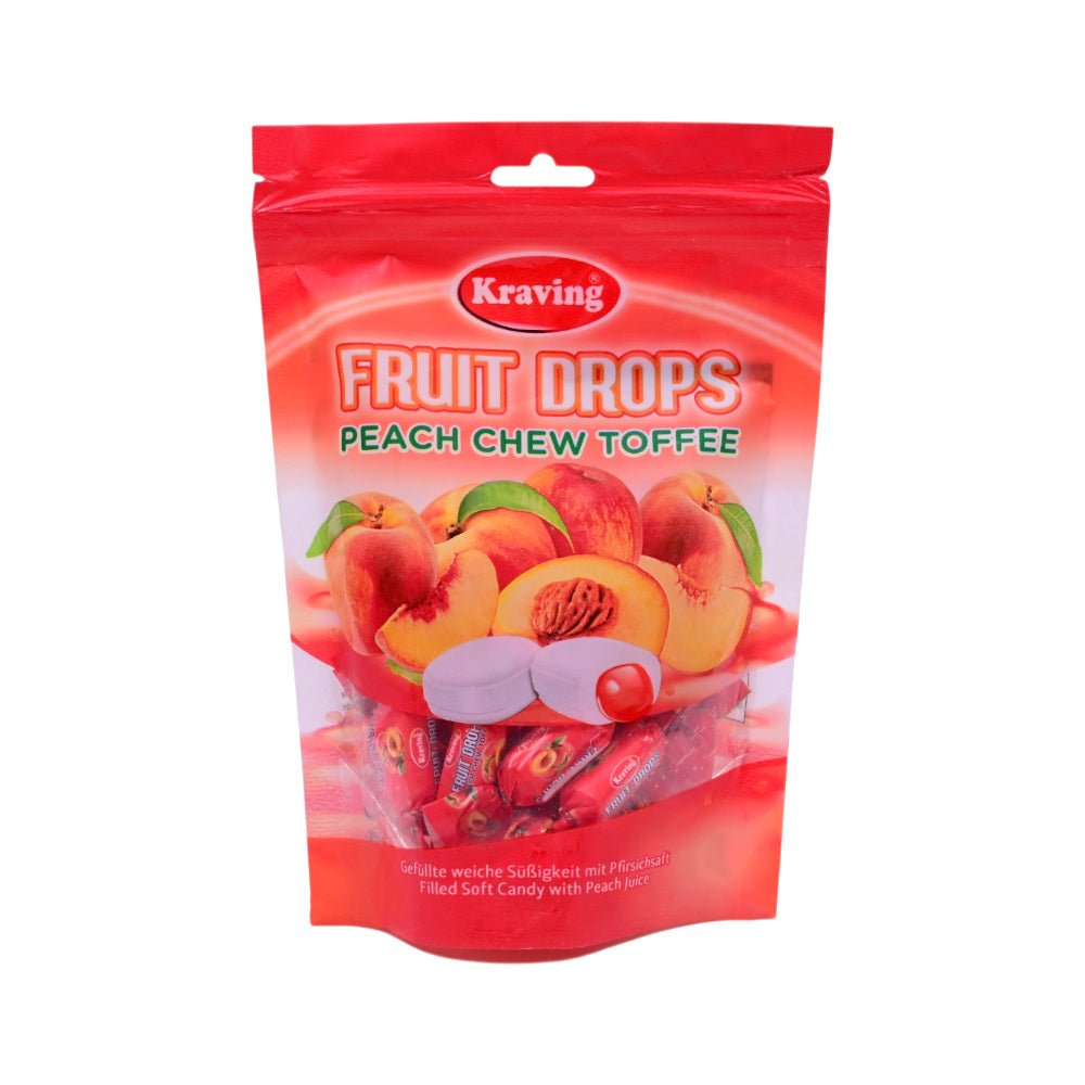 KRAVING FRUIT DROP PEACH CHEW TOFFEE 100GM