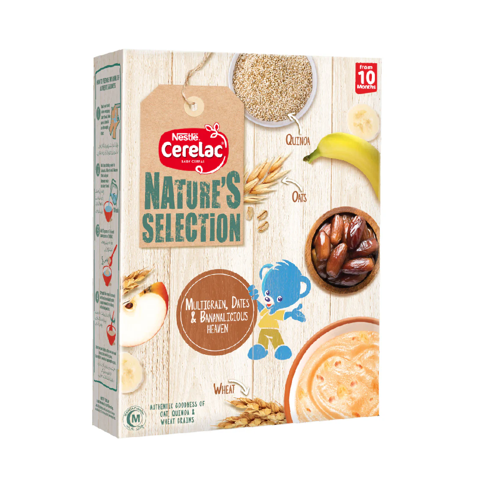 NESTLE CERELAC MULTIGRAIN DATES & BANANA 12 MONTHS 350GM