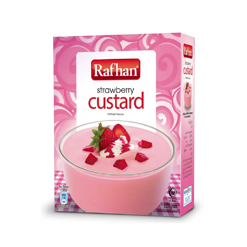 RAFHAN CUSTARD POWDER STRAWBERRY SAVE RS.20 275 GM