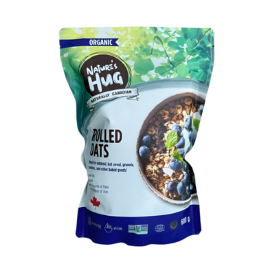 N HUG ROLLED OATS ORGANIC 600 GM